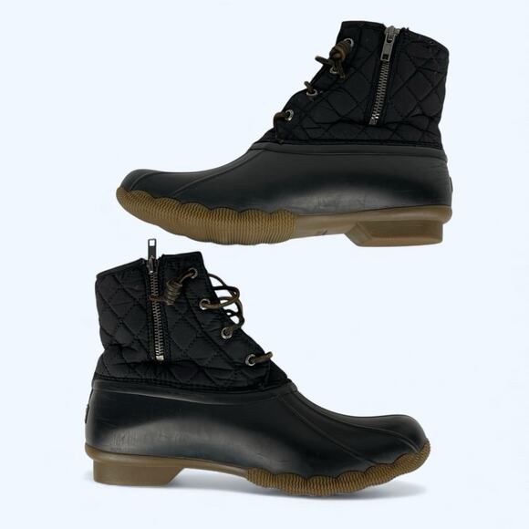 Sperry Women's Saltwater Quilted Duck Boots - Black Size 10 #STS94063 - Picture 5 of 8